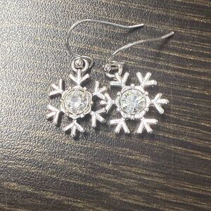 Dazzling Silver Snowflake Earrings